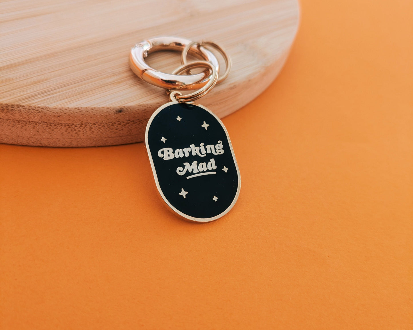 engraved dog tag barking mad