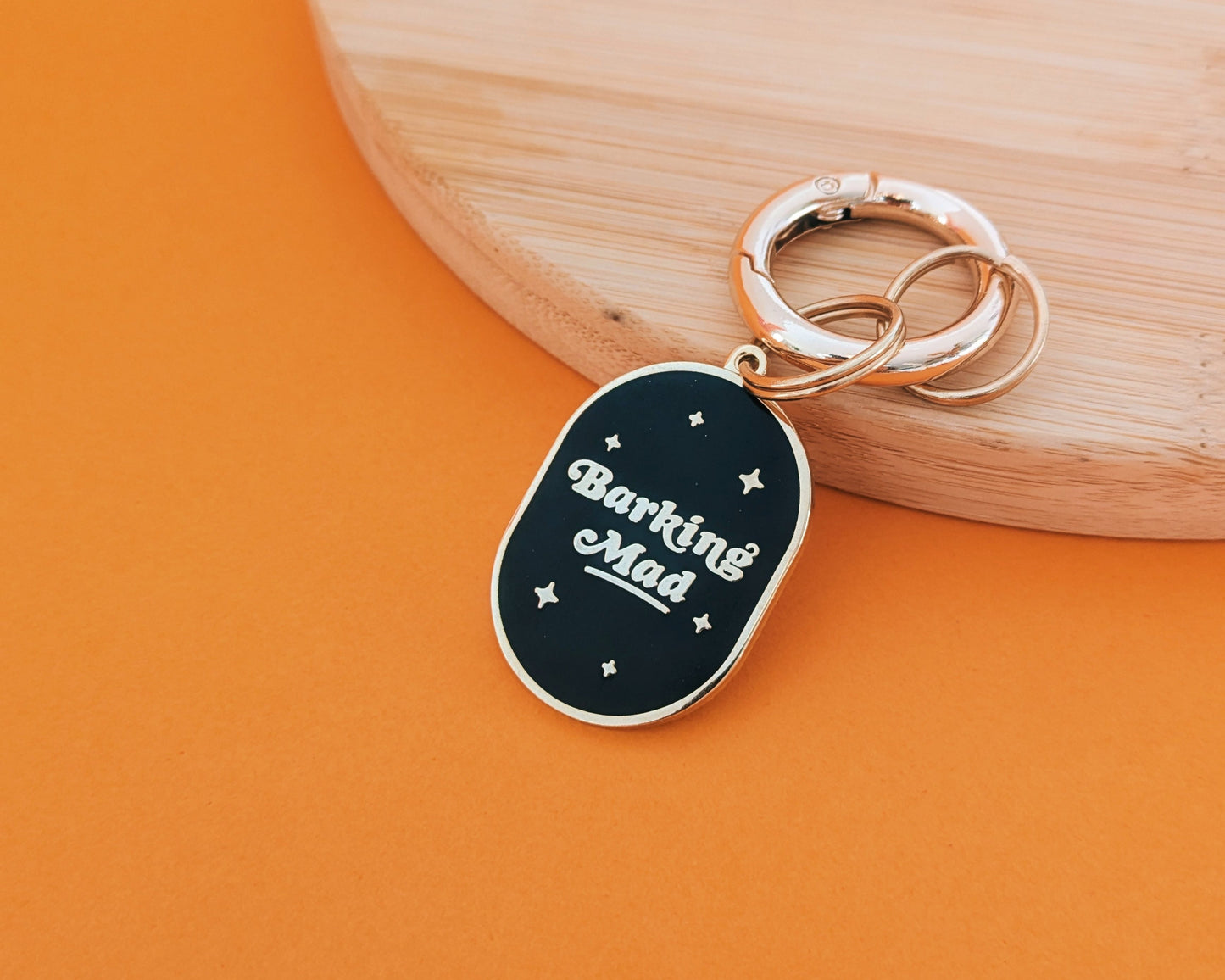 custom engraved dog tag barking mad
